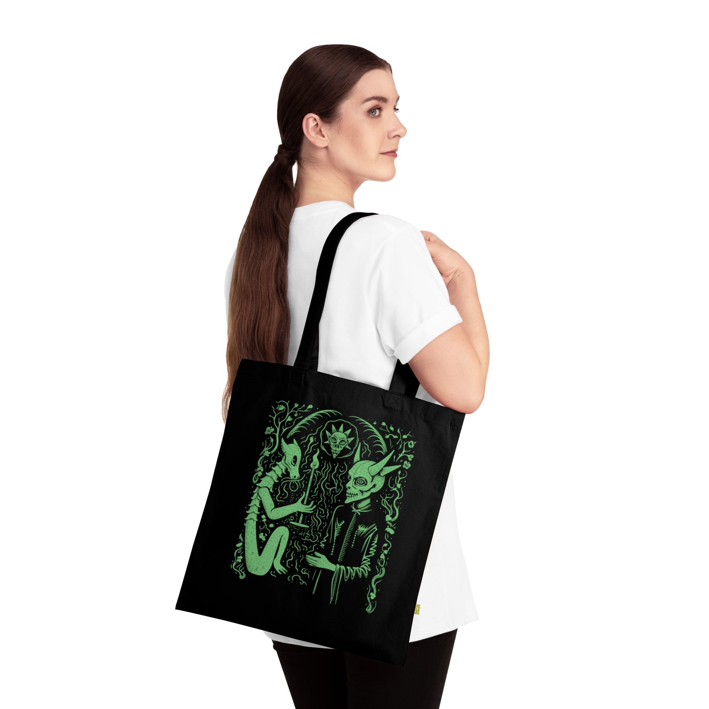 Tote Bag Pact with the Devil in Green - Frogos Design