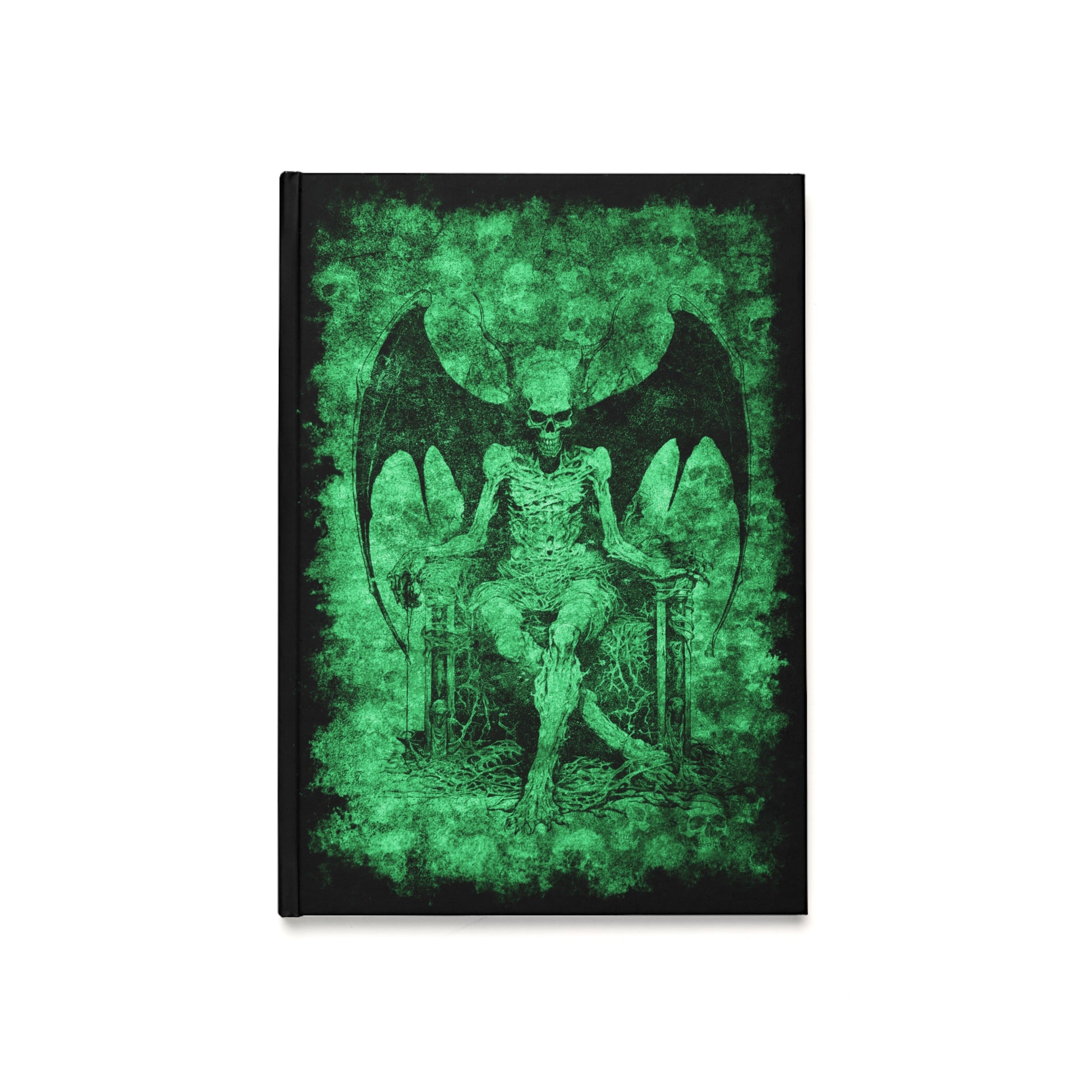 Hardcover Journal A5 Devil on his Throne in Green - Frogos Design