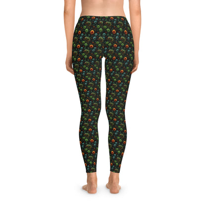 Women`s Leggings Green Bacteria - Frogos Design