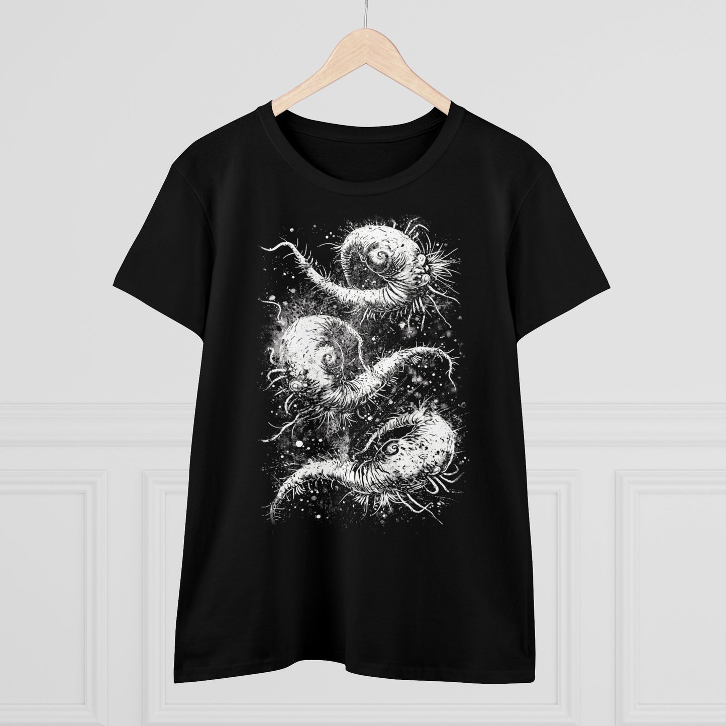 Women's T-shirt Cosmic Worms in White - Frogos Design