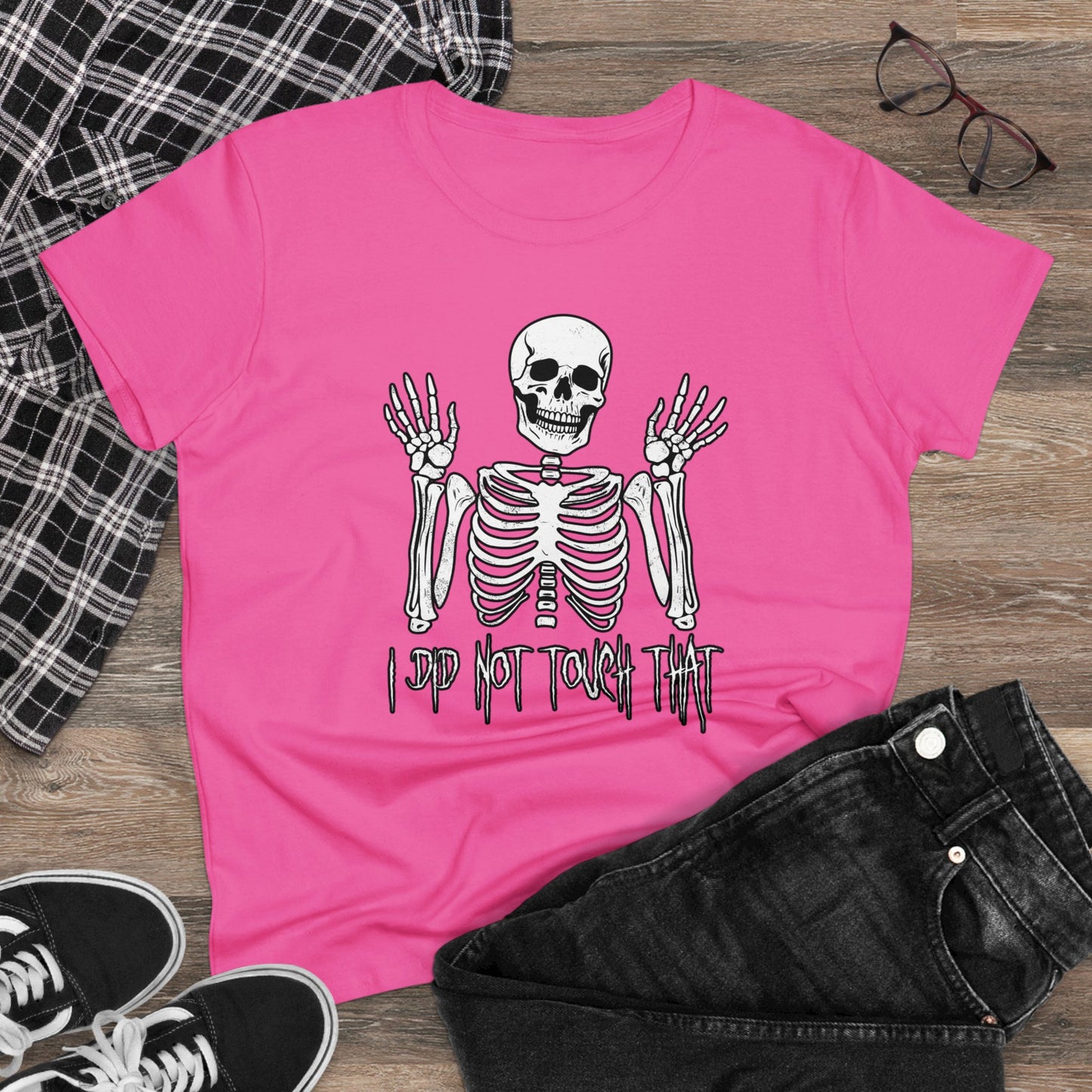 Women's T-shirt Skelly Did Not Touch That - Frogos Design