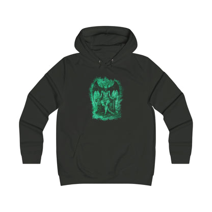 Girlie Hoodie Devil on his Throne in Green - Frogos Design