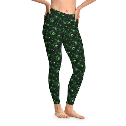 Women`s Leggings Greeny Lurking Eyes - Frogos Design