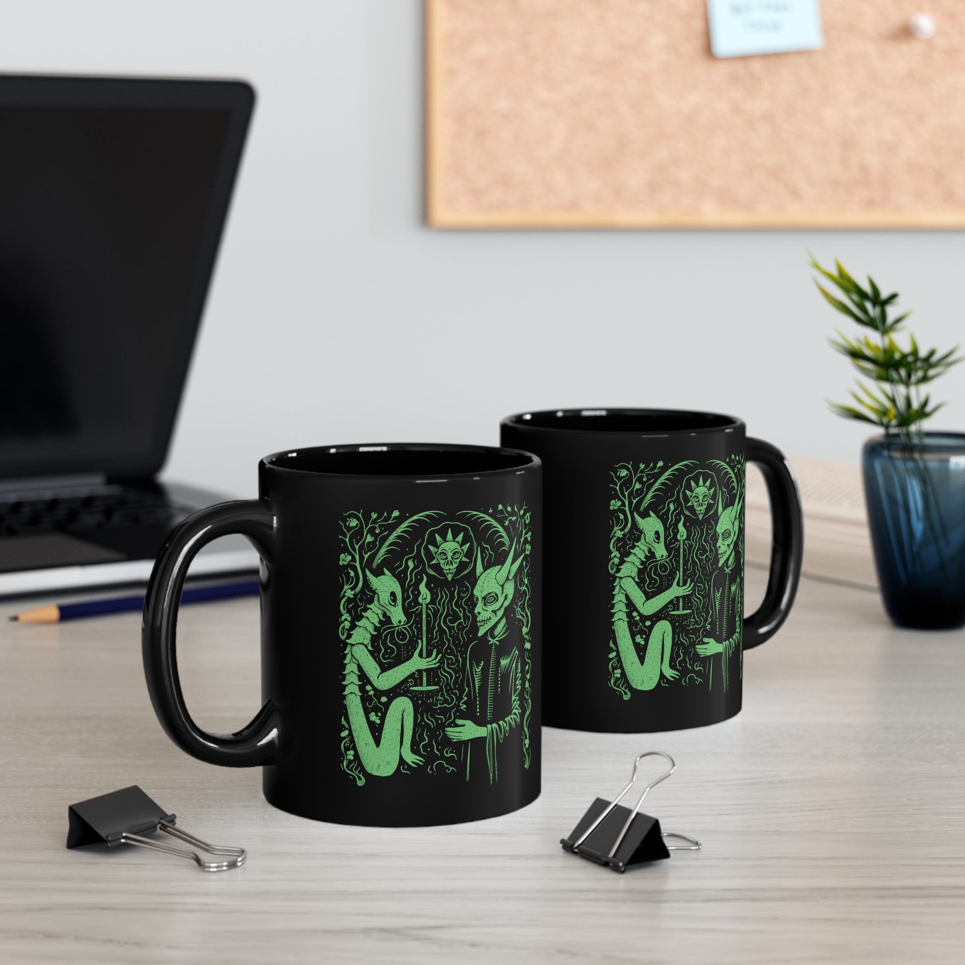 Mug Devil Pact with the Devil in Green - Frogos Design