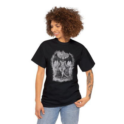 Unisex T-shirt Devil on his Throne in Grey - Frogos Design