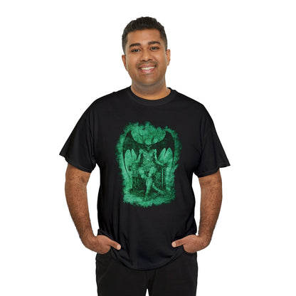 Unisex T-shirt Devil on his Throne in Green - Frogos Design