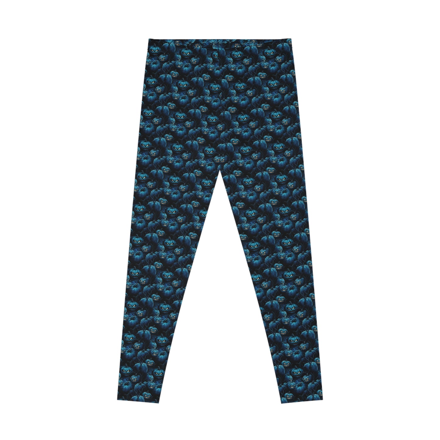 Women`s Leggings Spooky Blue Halloween Pumpkins - Frogos Design