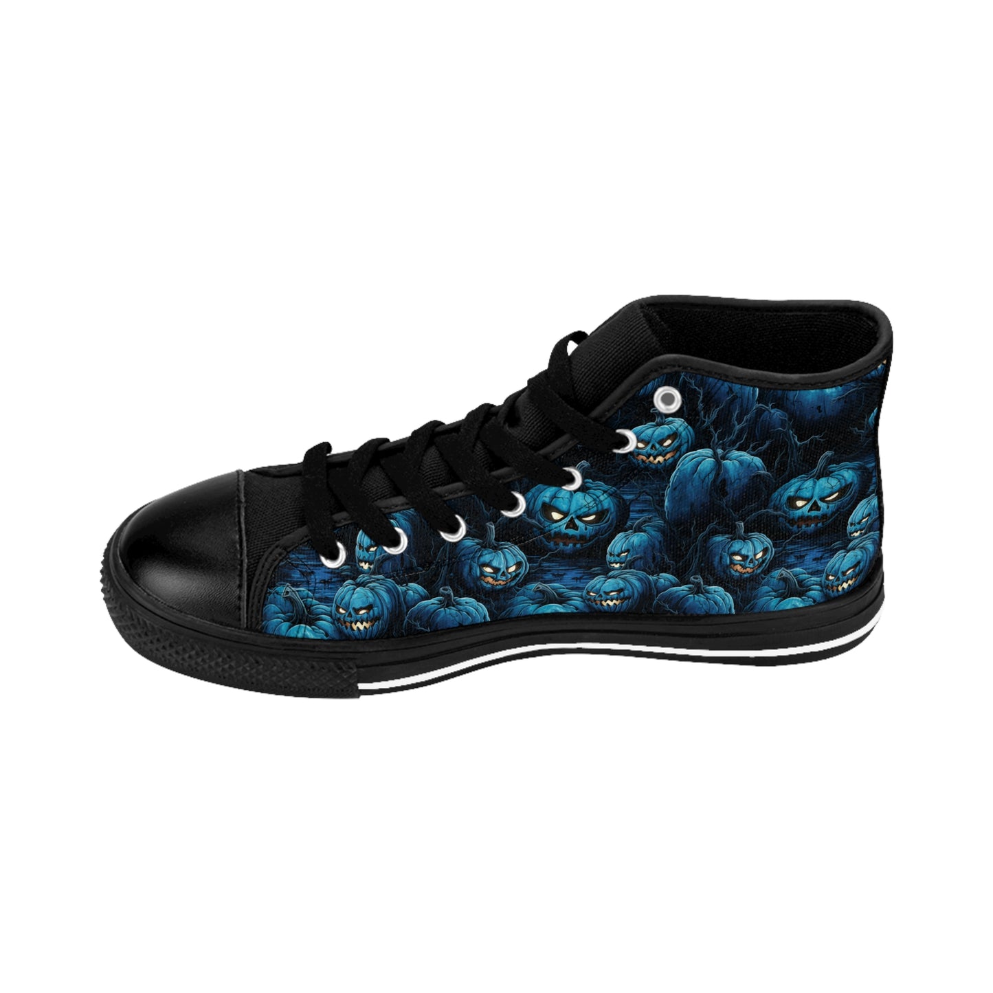 Classic Sneakers Spooky Blue Halloween Pumpkins - Frogos Design