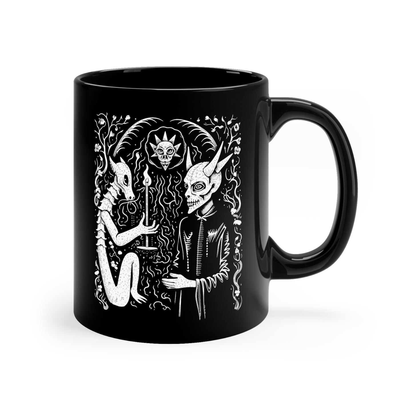 Mug Devil Pact with the Devil in White - Frogos Design