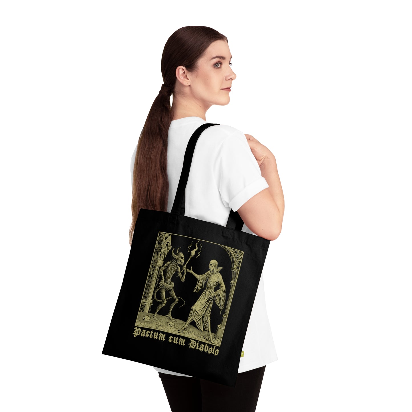 Tote Bag Pactum cum Diabolo in Beige - Frogos Design