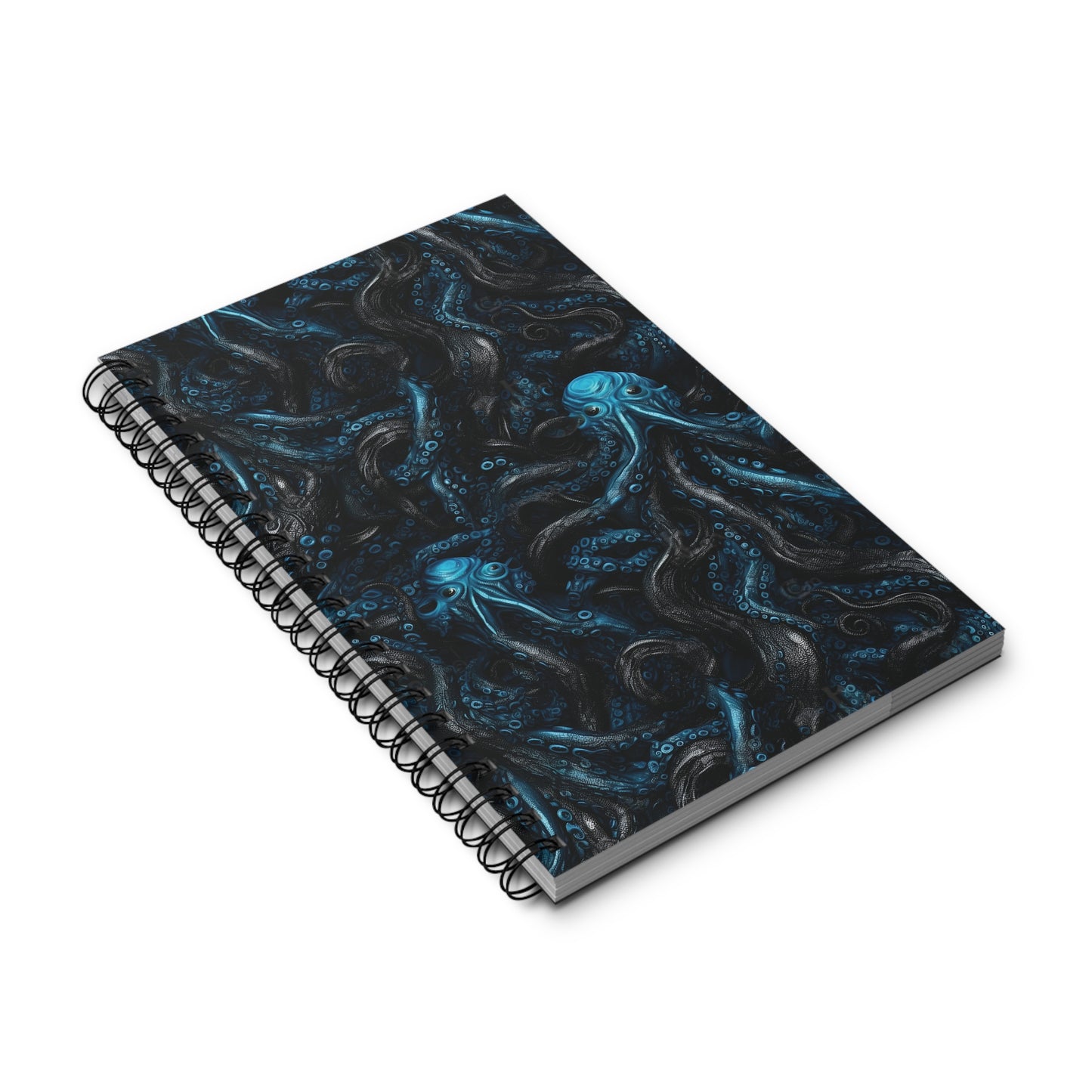 Spiral Notebook Blue Tentacles Horror - Frogos Design