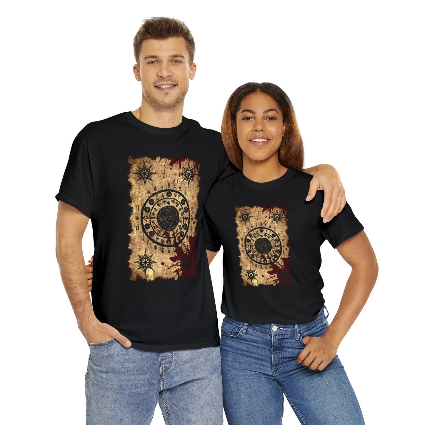 Unisex T-shirt Scroll of Dark Arts Circle - Frogos Design