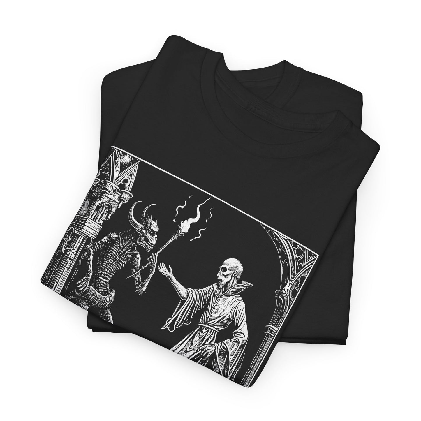 Unisex tričko Pactum cum Diabolo v bílé
