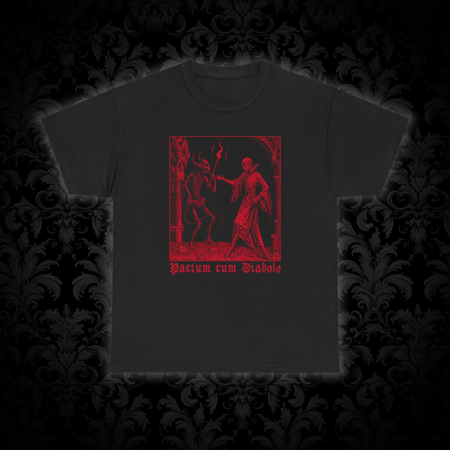 Unisex tričko Pactum cum Diabolo v červené