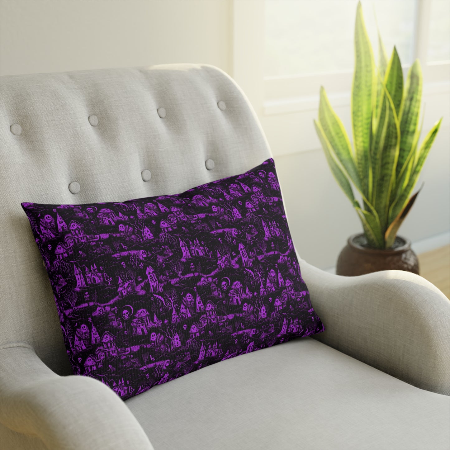 Cushions Spooky Ghosts in Purple - Frogos Design