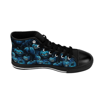 Classic Sneakers Spooky Blue Halloween Pumpkins - Frogos Design