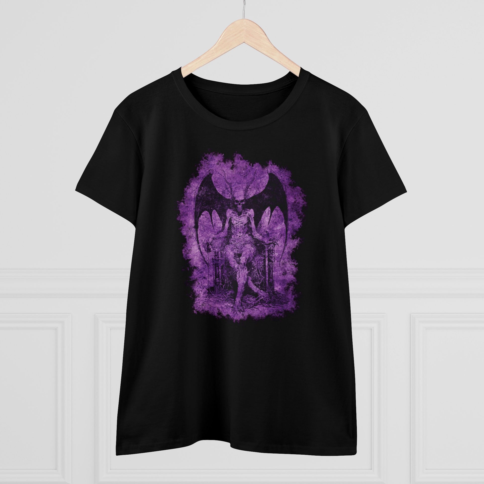 Women's T-shirt Devil on his Throne in Purple - Frogos Design