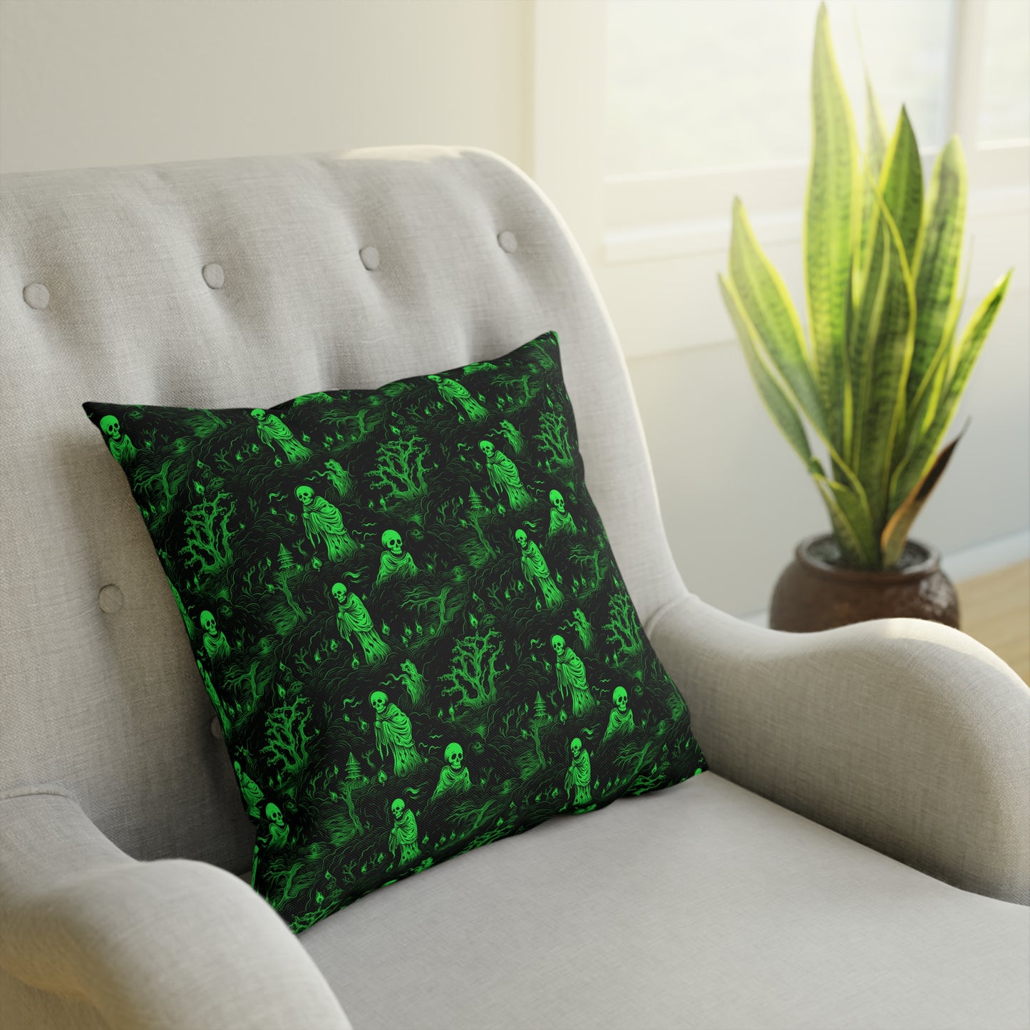 Cushions Spooky Ghosts in Green - Frogos Design