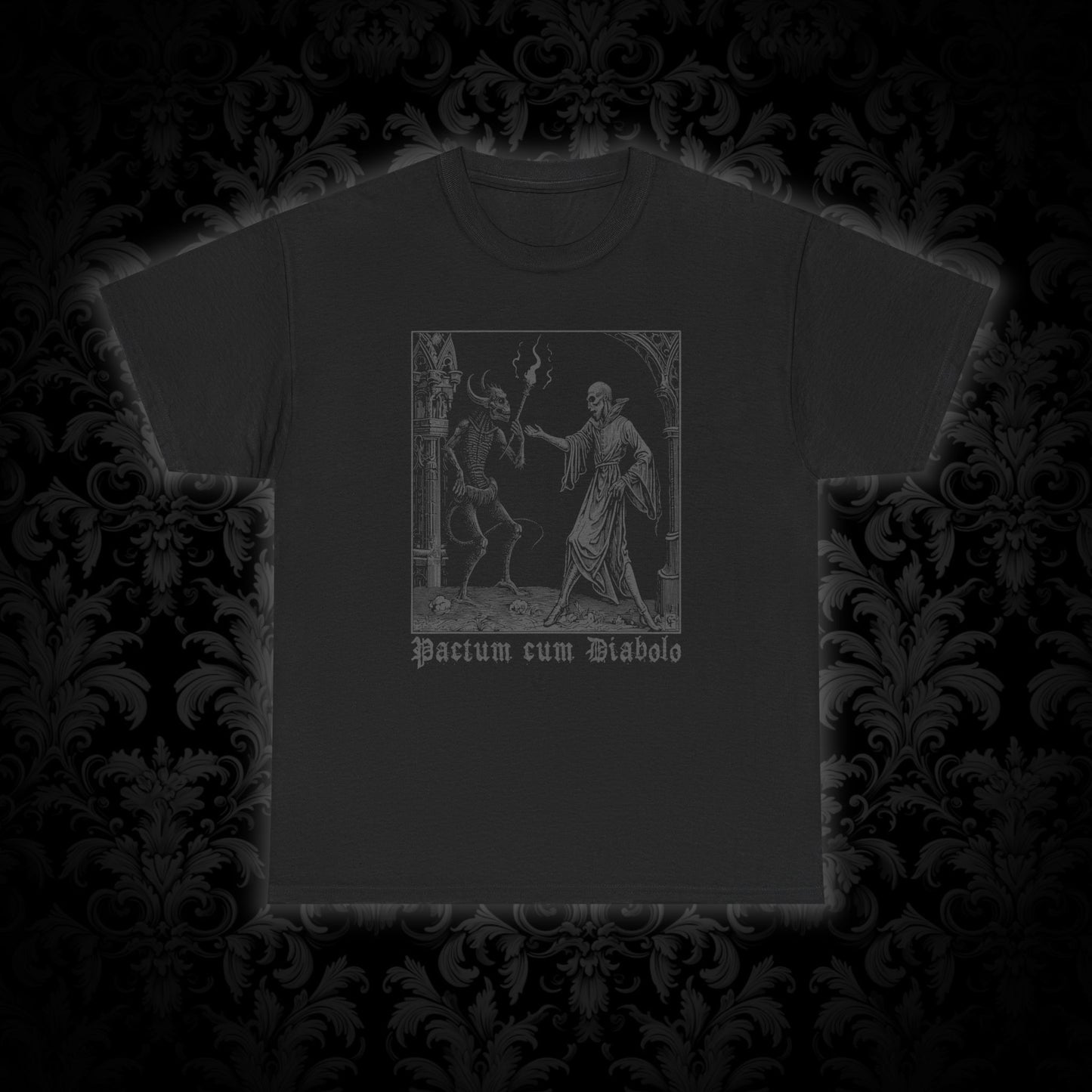 Unisex tričko Pactum cum Diabolo v béžové