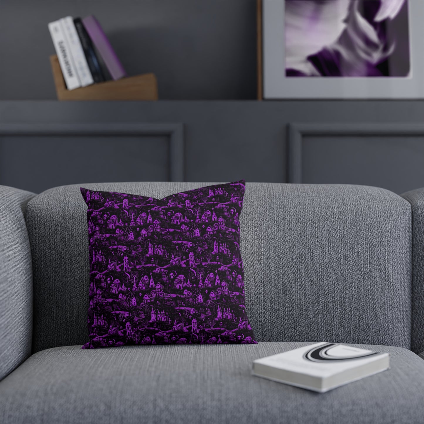 Cushions Spooky Ghosts in Purple - Frogos Design