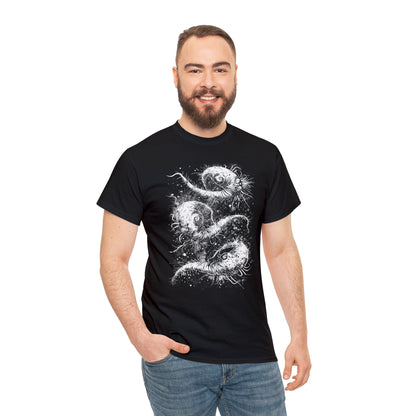 Unisex T-shirt Cosmic Worms in White - Frogos Design