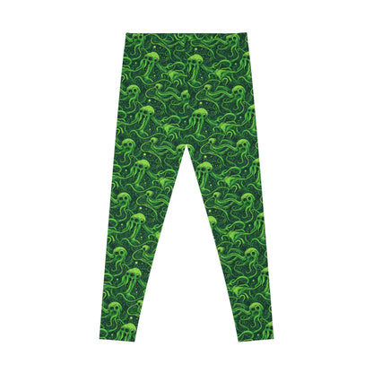 Women`s Leggings Greeny Horror Tentacles - Frogos Design