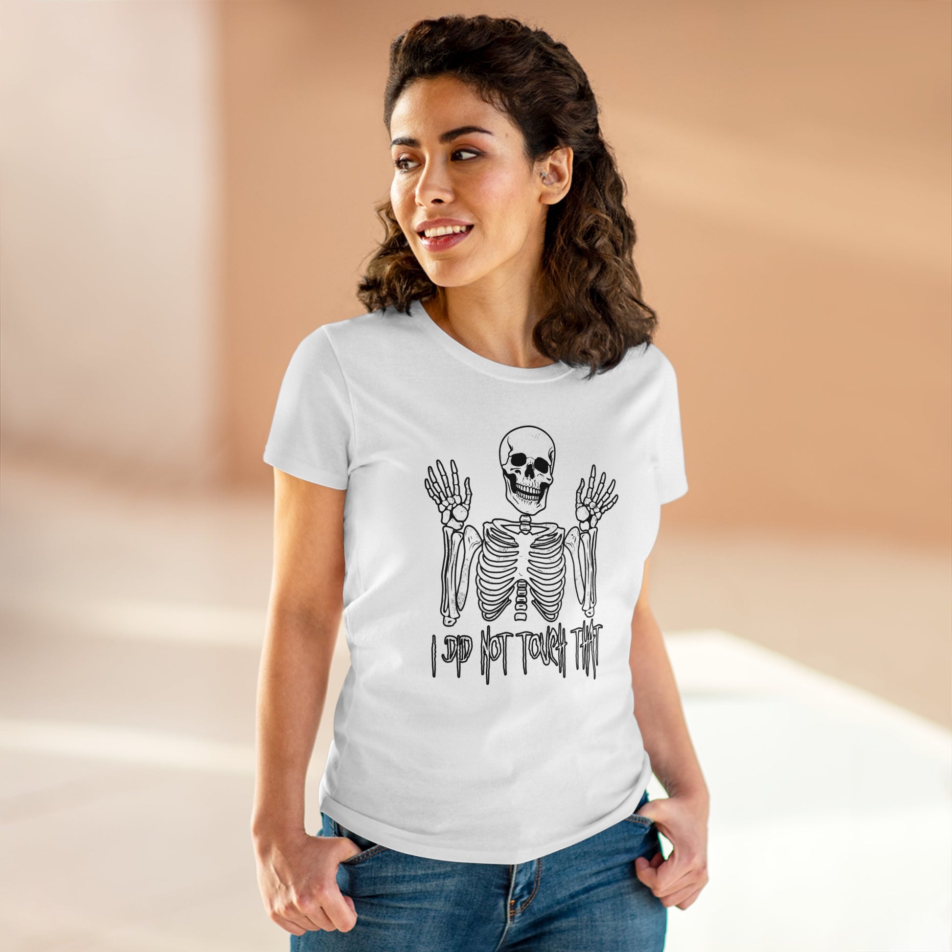 Women's T-shirt Skelly Did Not Touch That - Frogos Design