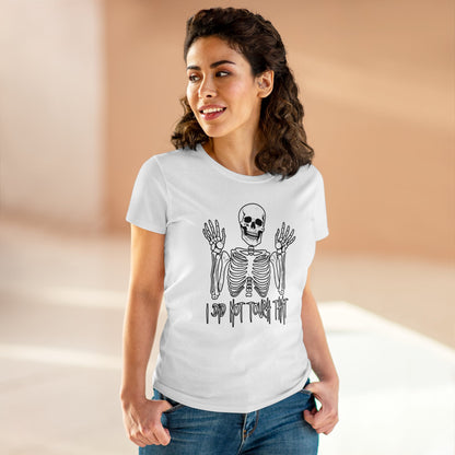 Women's T-shirt Skelly Did Not Touch That - Frogos Design