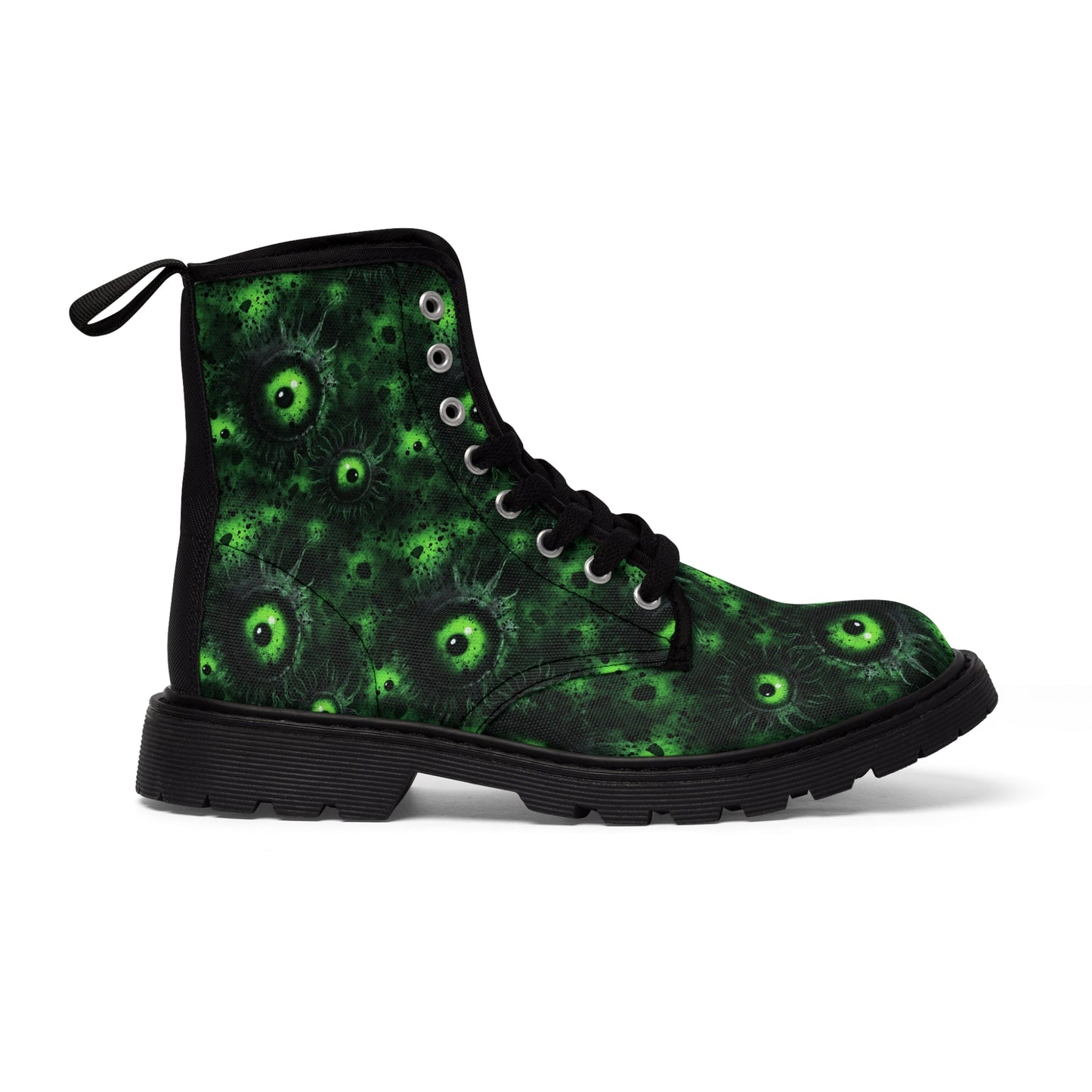 Canvas Boots Greeny Lurking Eyes - Frogos Design