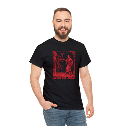 Unisex T-shirt Pactum cum Diabolo in Red - Frogos Design