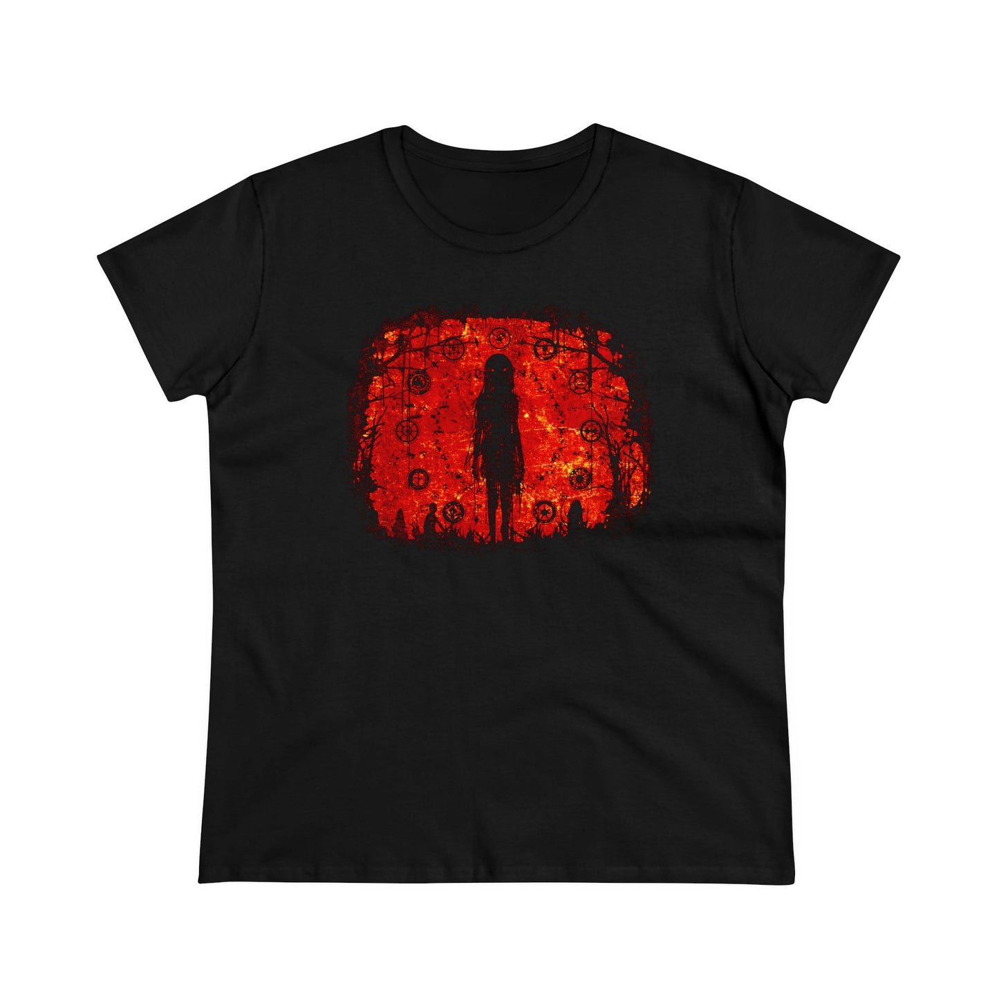 Women's T-shirt Evil is Here in Red - Frogos Design