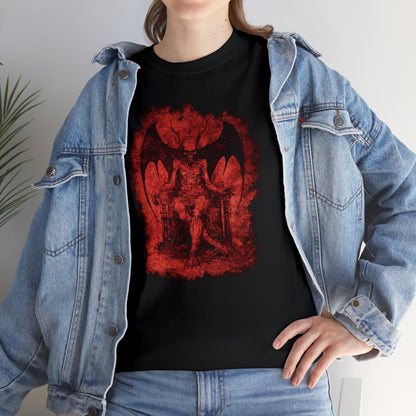 Unisex T-shirt Devil on his Throne in Red - Frogos Design