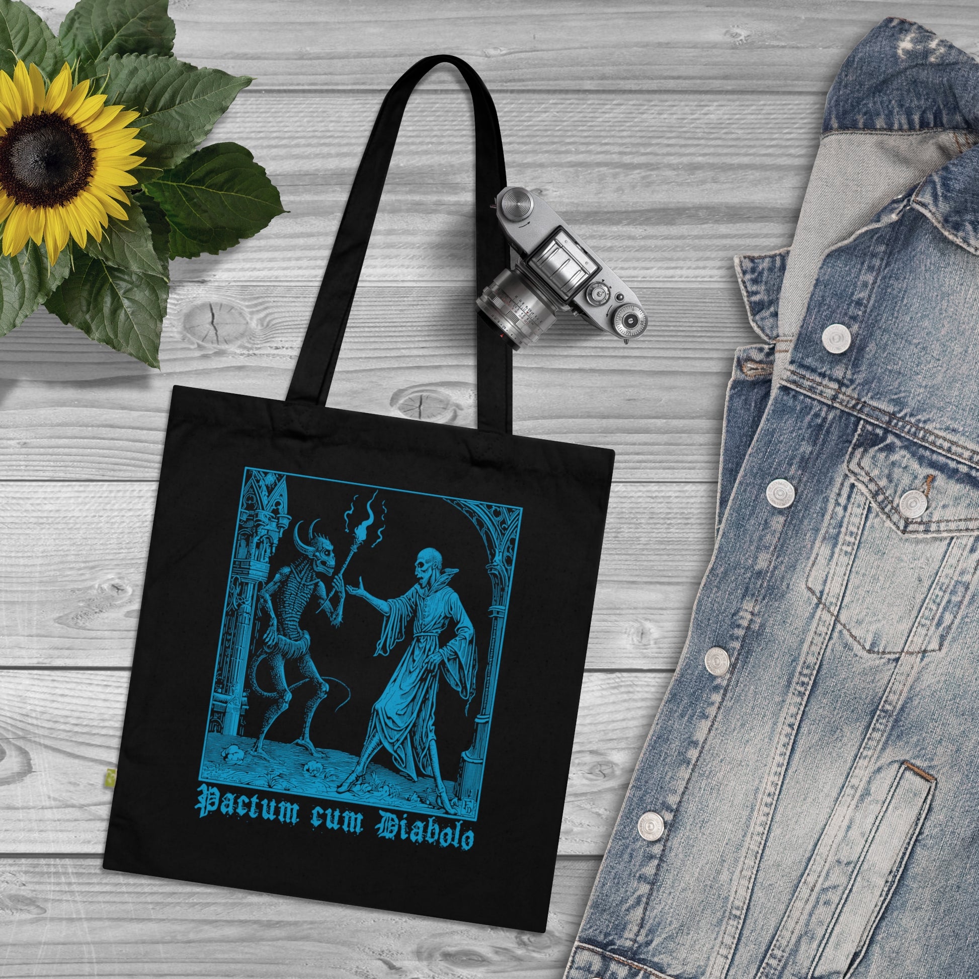 Tote Bag Pactum cum Diabolo in Blue - Frogos Design