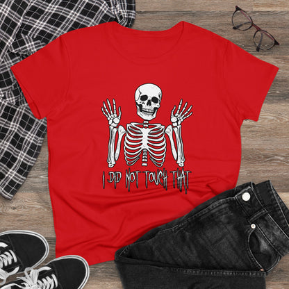 Women's T-shirt Skelly Did Not Touch That - Frogos Design