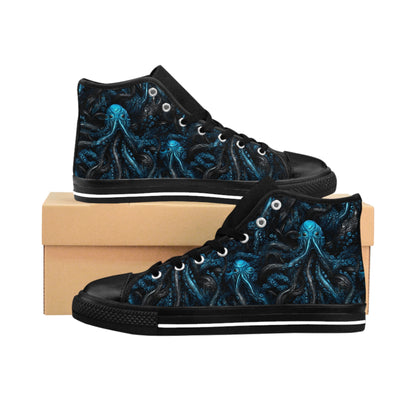 Classic Sneakers Blue Tentacles Horror - Frogos Design