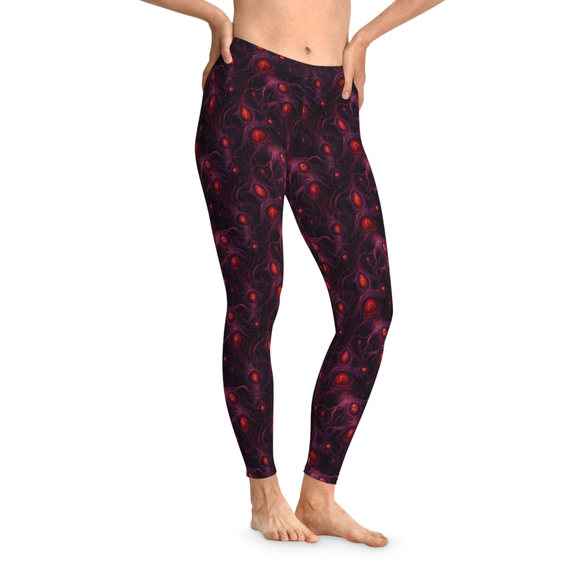 Women`s Leggings Horror Eyes of Purple Void - Frogos Design