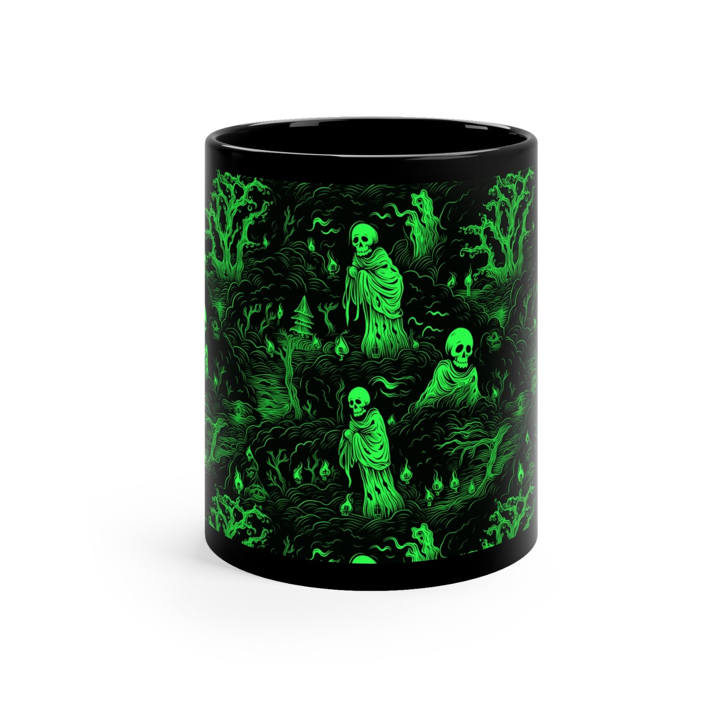 Mug Spooky Green Ghosts - Frogos Design