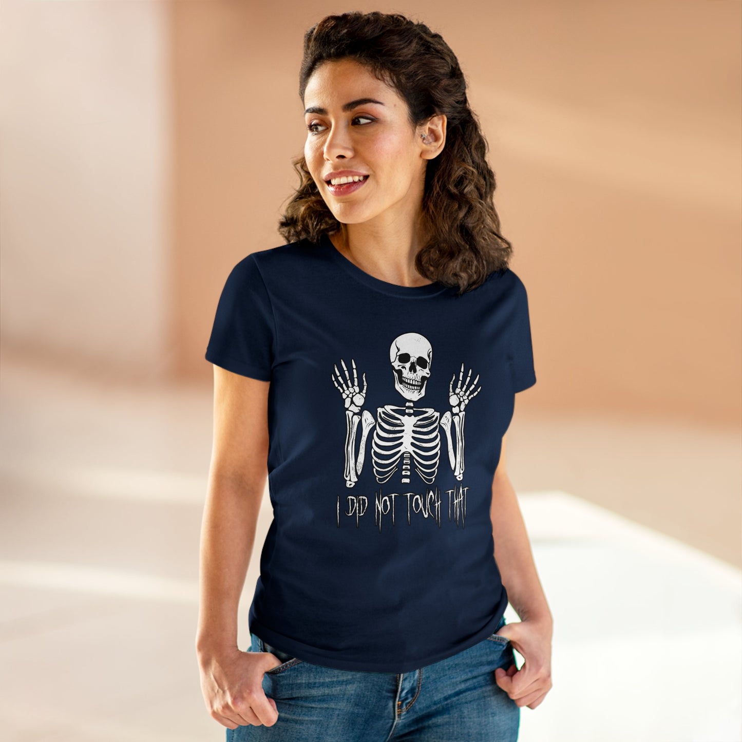 Women's T-shirt Skelly Did Not Touch That - Frogos Design