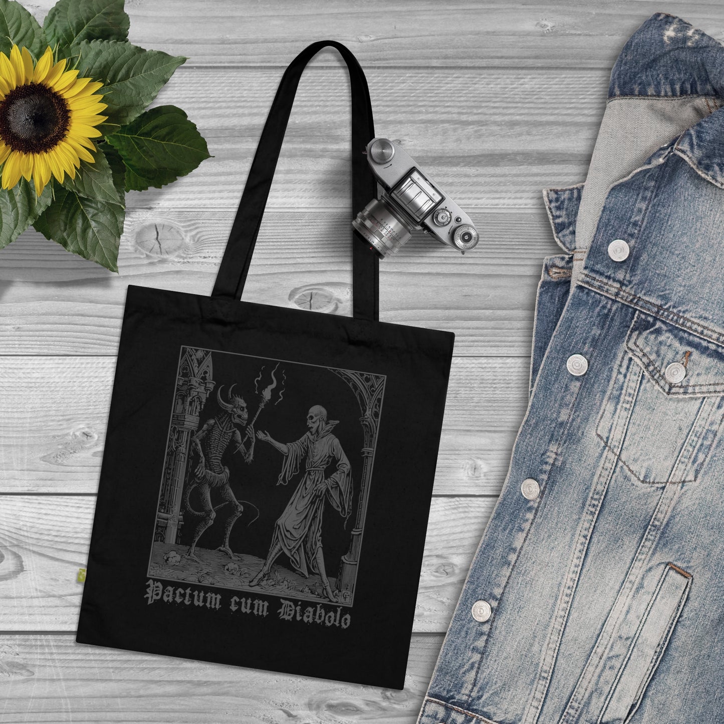 Tote Bag Pactum cum Diabolo v béžové