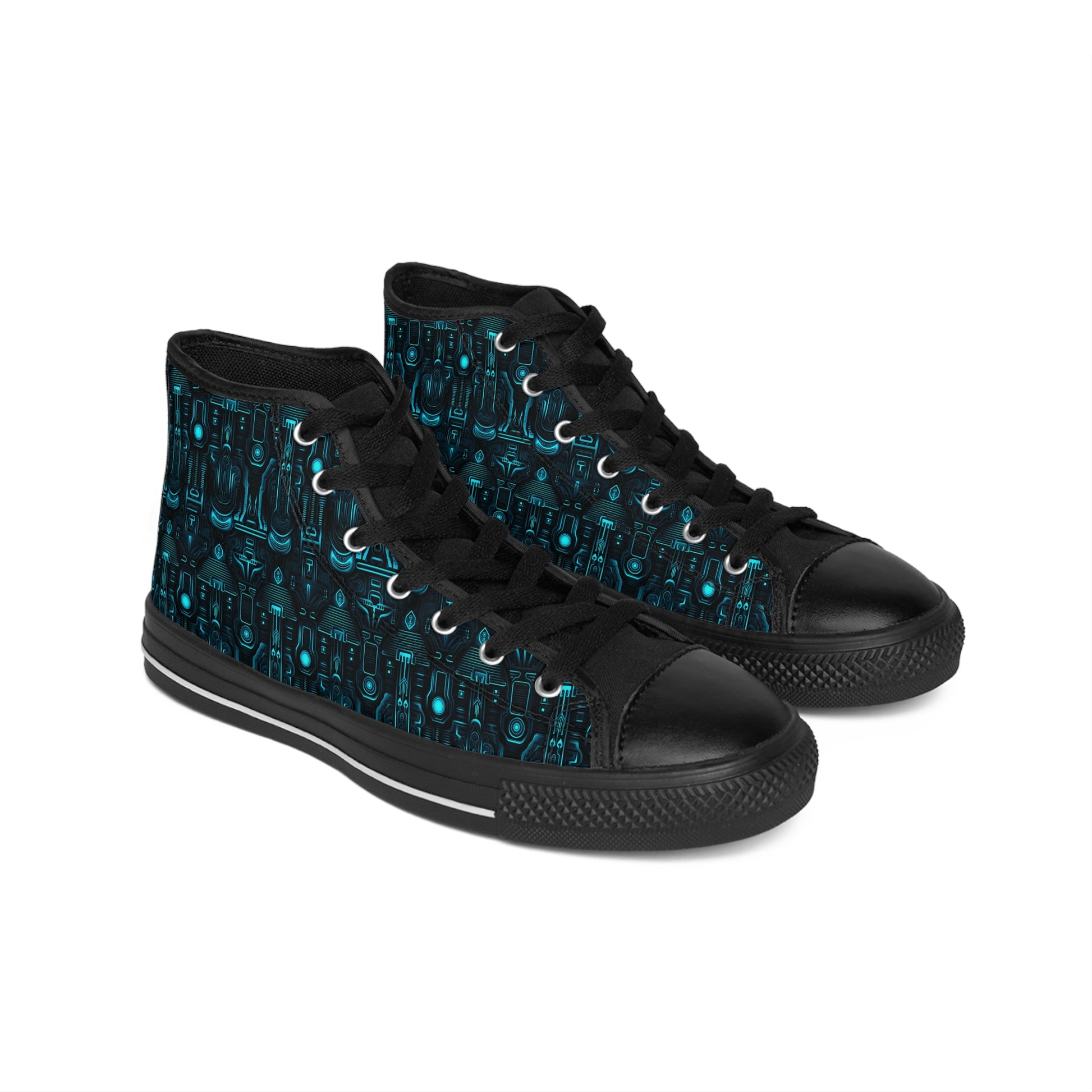 Classic Sneakers Dark Alien Structures in Blue 2 - Frogos Design