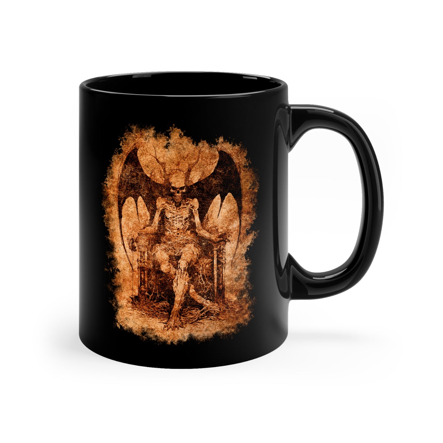 Mug Devil on his Throne in Hell in Orange - Frogos Design