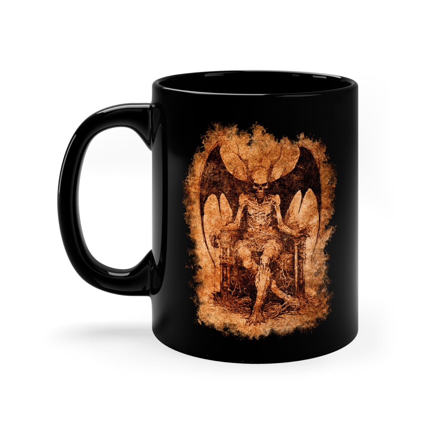 Mug Devil on his Throne in Hell in Orange - Frogos Design