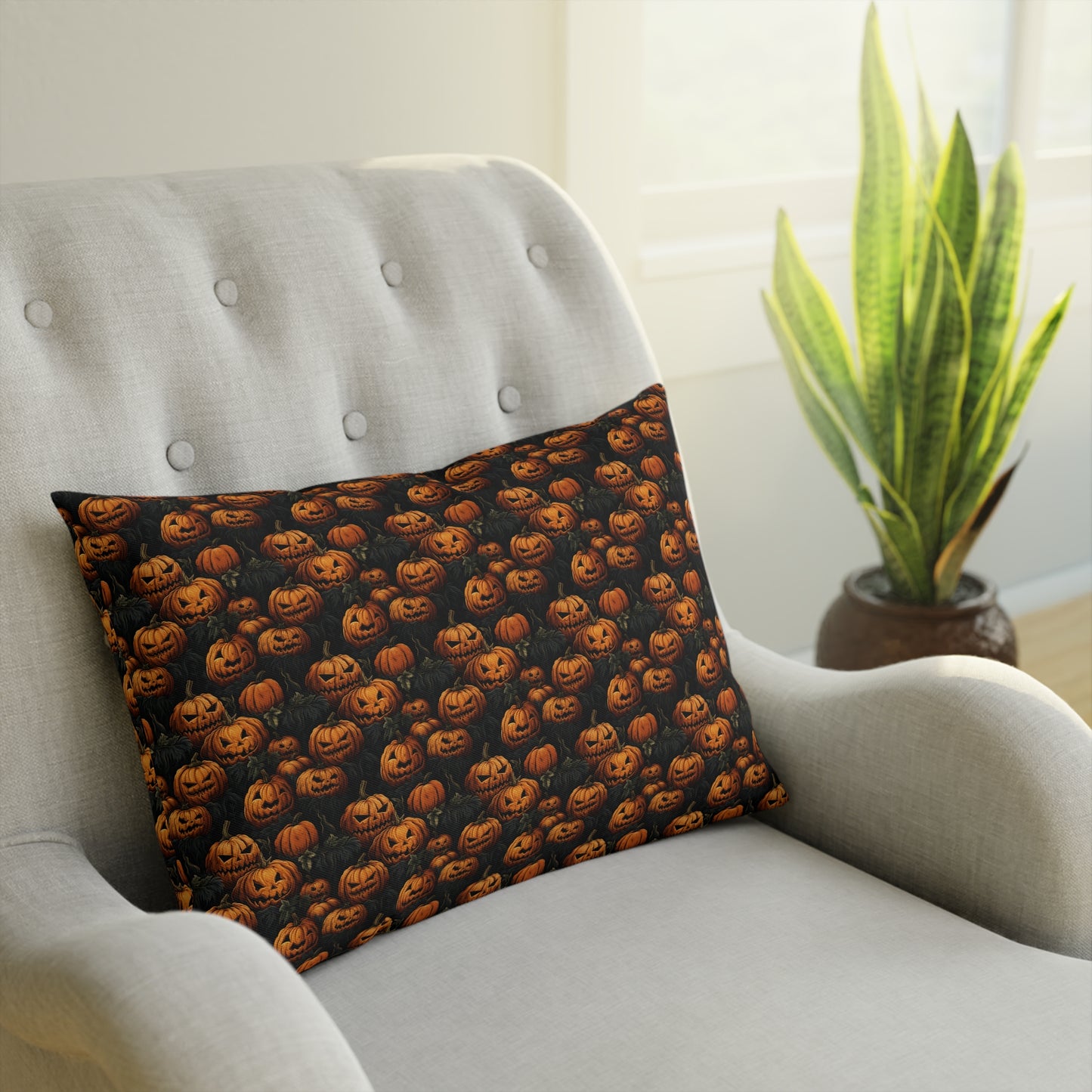 Cushions Spooky Halloween Pumpkin Field - Frogos Design