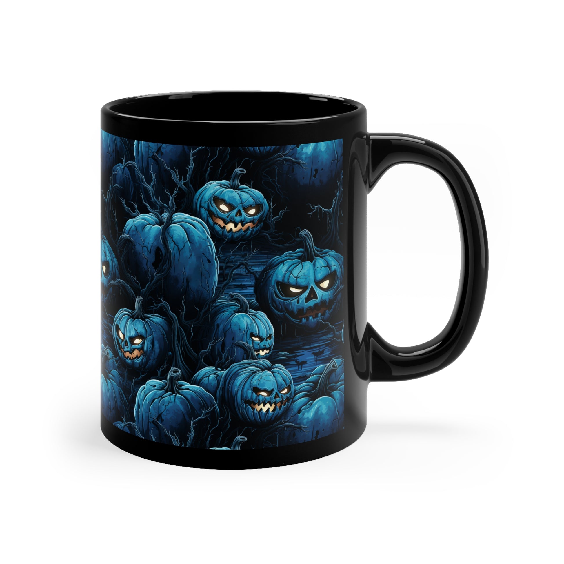 Mug Spooky Blue Halloween Pumpkins - Frogos Design