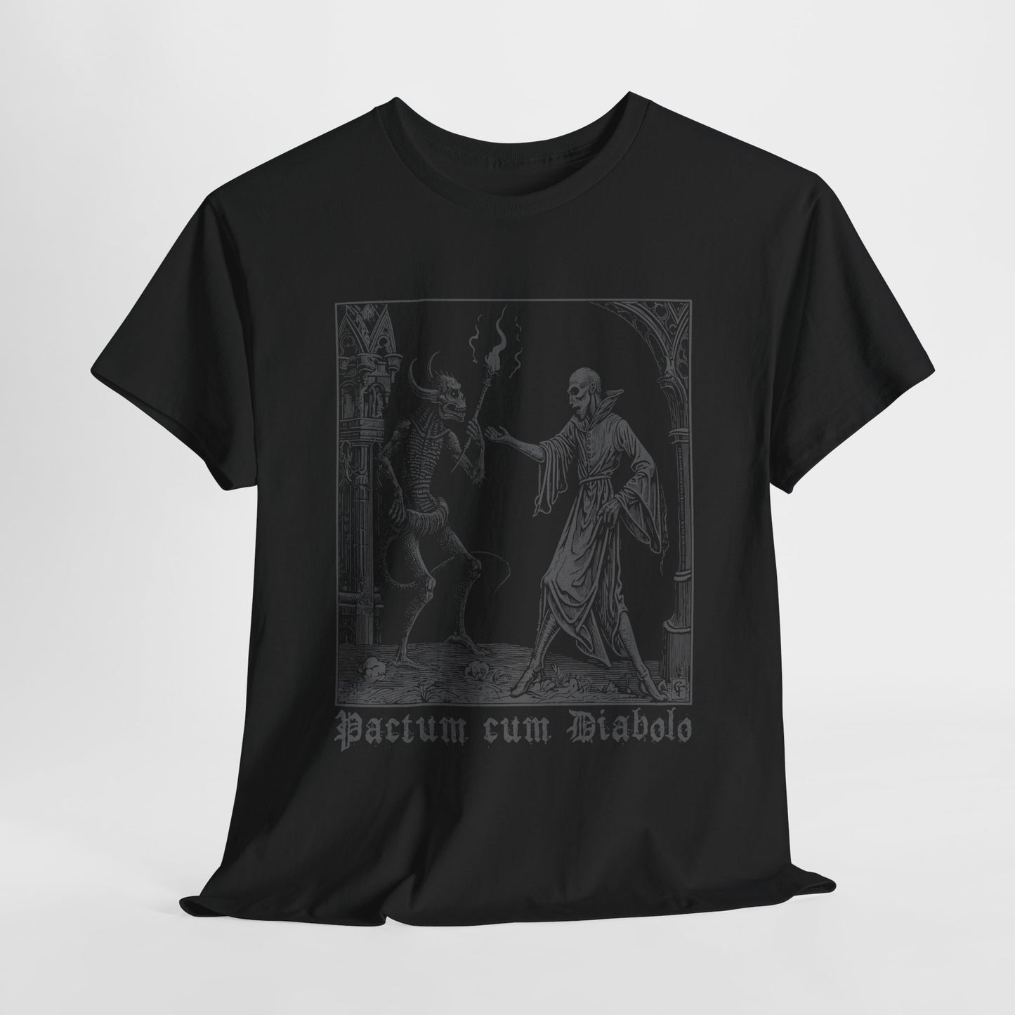 Unisex tričko Pactum cum Diabolo v béžové