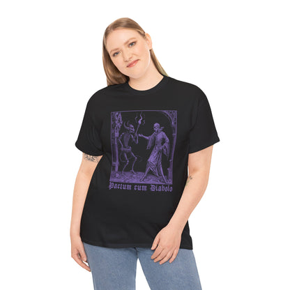 Unisex tričko Pactum cum Diabolo ve fialové