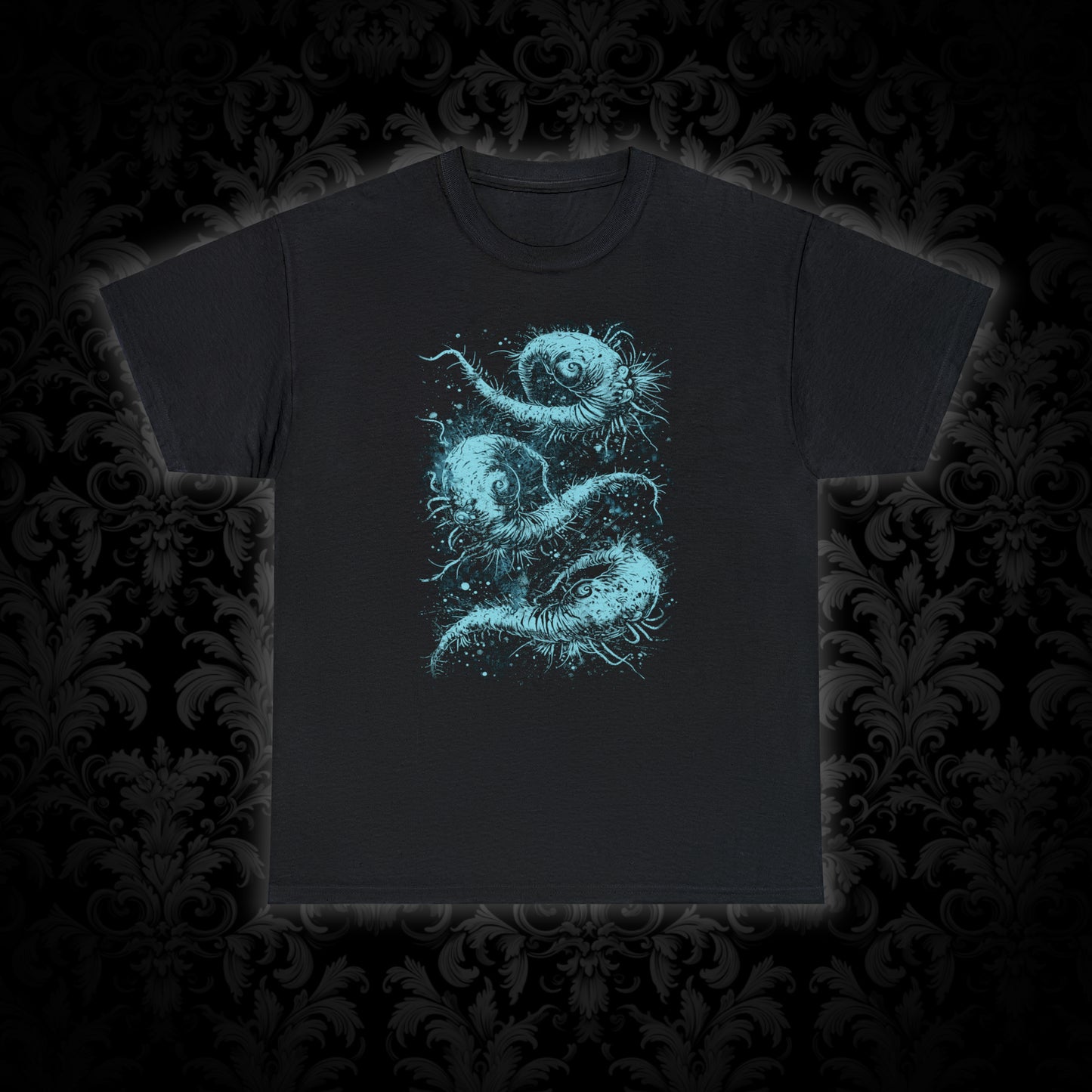 Unisex T-shirt Cosmic Worms in Blue - Frogos Design