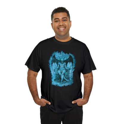 Unisex T-shirt Devil on his Throne in Blue - Frogos Design