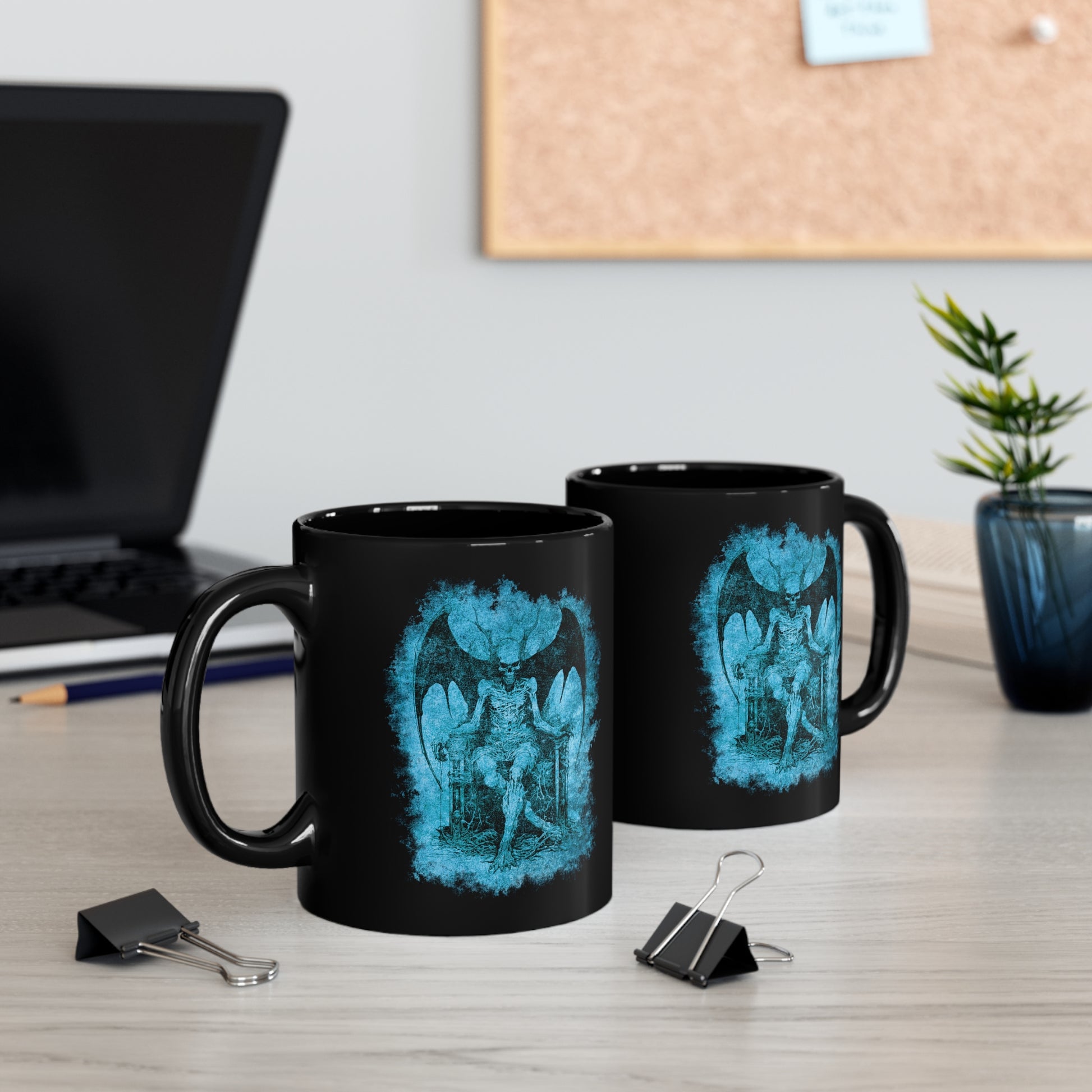 Mug Devil on his Throne in Hell in Blue - Frogos Design