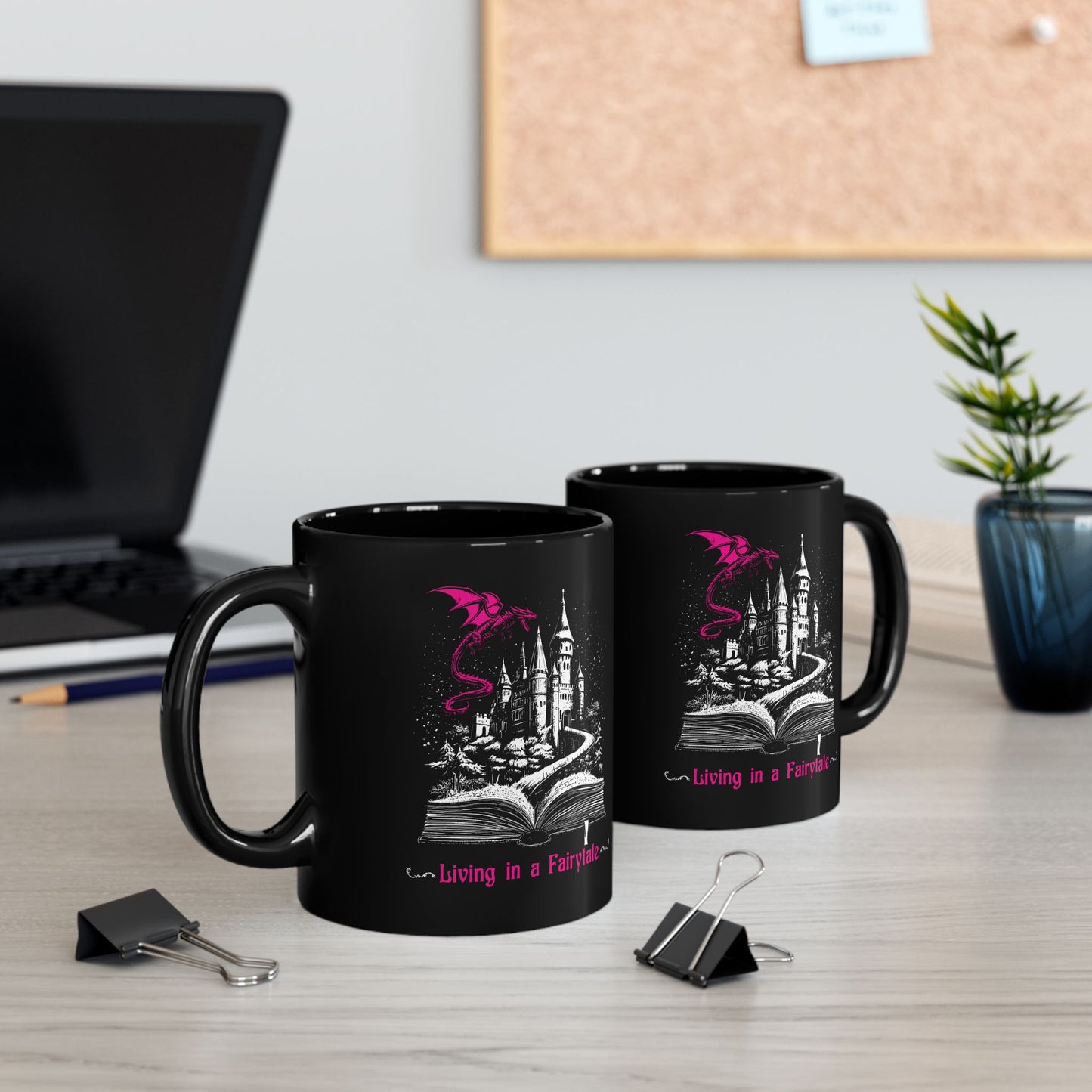 Mug Living in a Fairytale in pink